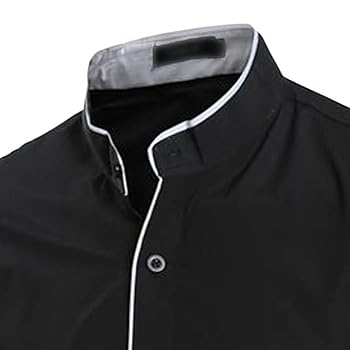 トップス 24AW STRIPE STAND COLLAR SHIRT Men's T-Shirts Casual Button Down Shirt Stripe Short Sleeve